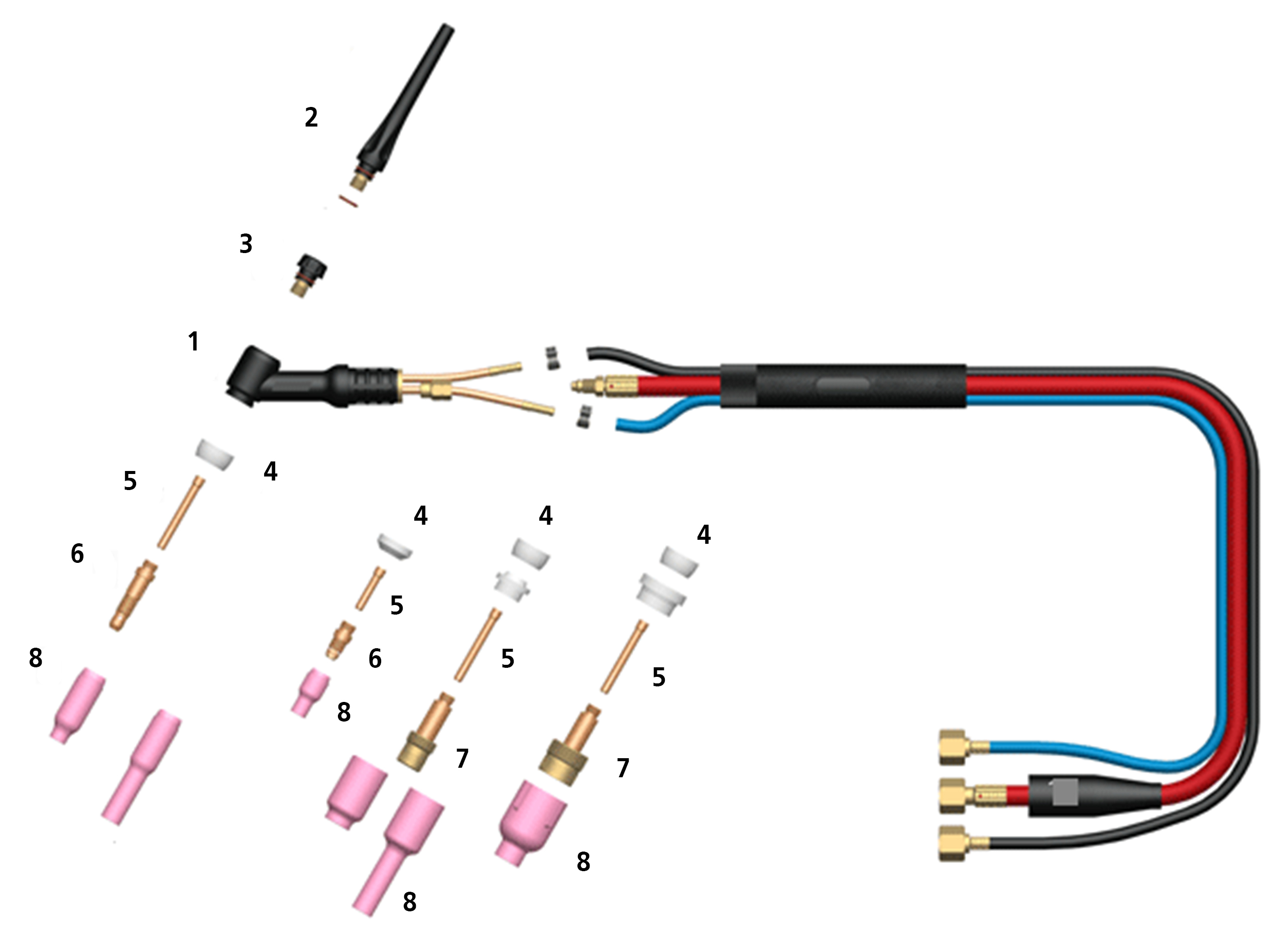 หัวเชื่อมทิก หัวเชื่อมอาร์กอน Thermatech รุ่น WP 18