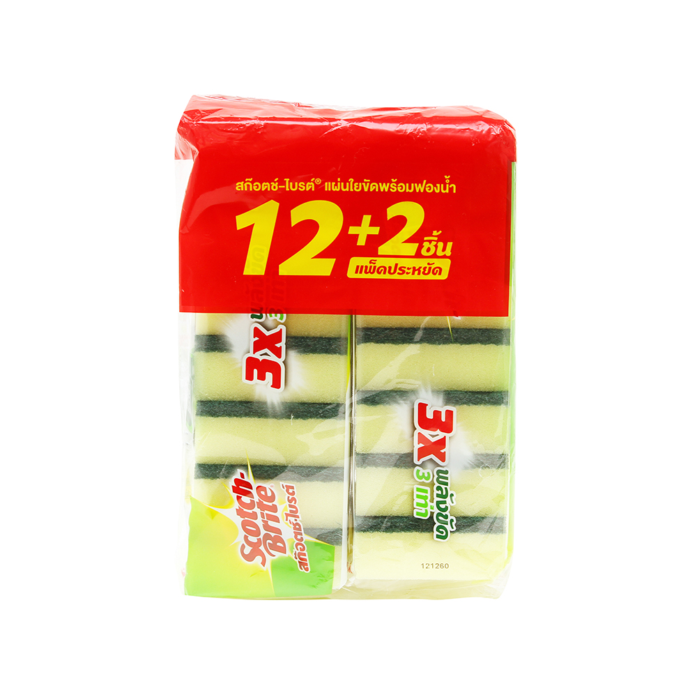 3M สก๊อตช์ไบรต์ ฟองน้ำเล็ก 3x4 นิ้ว