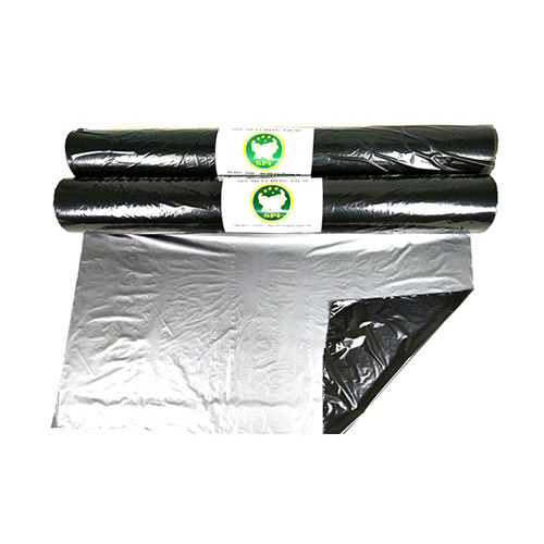 ม้วนพลาสติกคลุมดิน ดำ-เงิน
