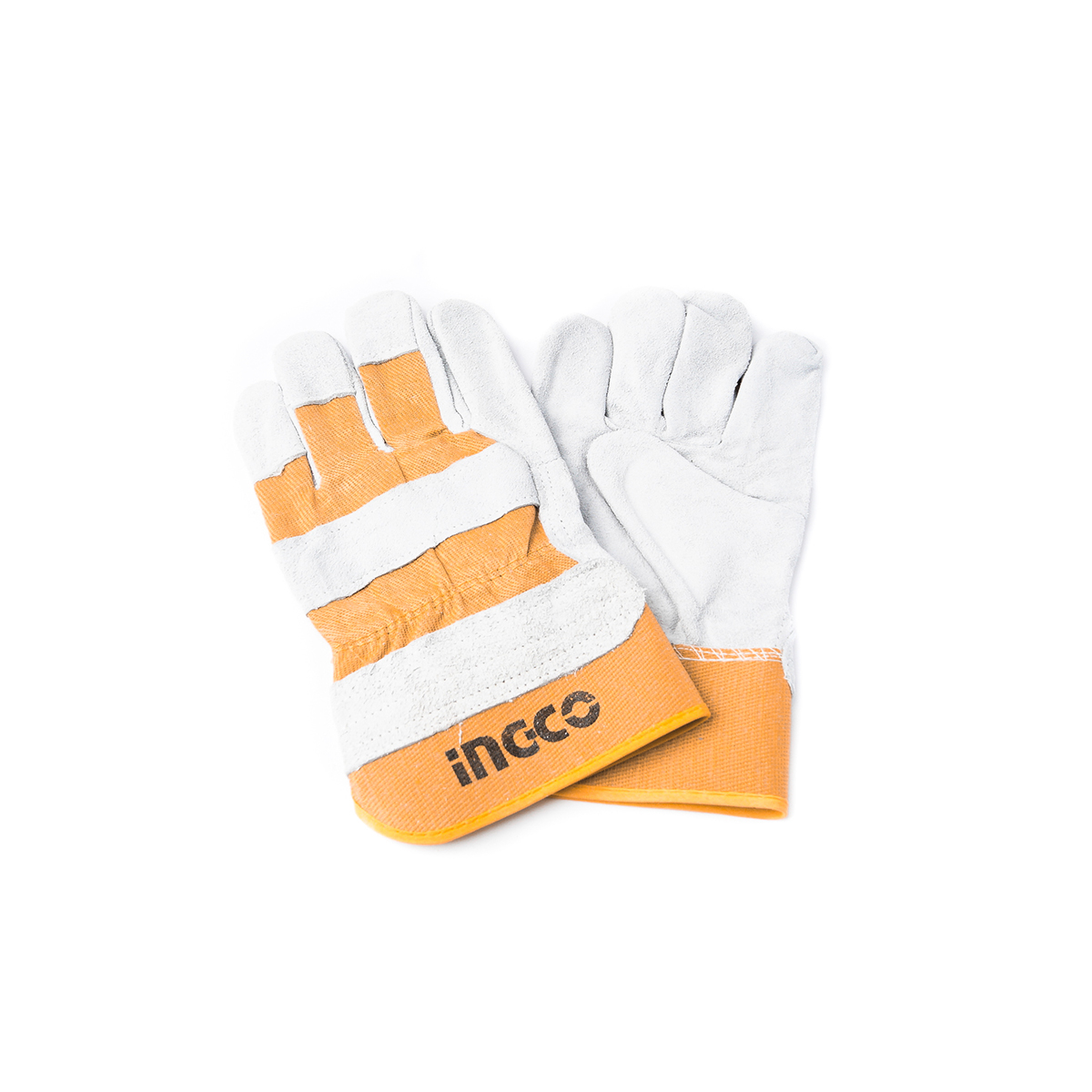 INGCO ถุงมือหนัง ถุงมือเซฟตี้ 10.5 นิ้ว รุ่น HGVC01 ยางหุ้มข้อมือ เหมาะสำหรับ งานเครื่องจักรกล, ขนย้ายอุปกรณ์ต่างๆ (อิงโก้)