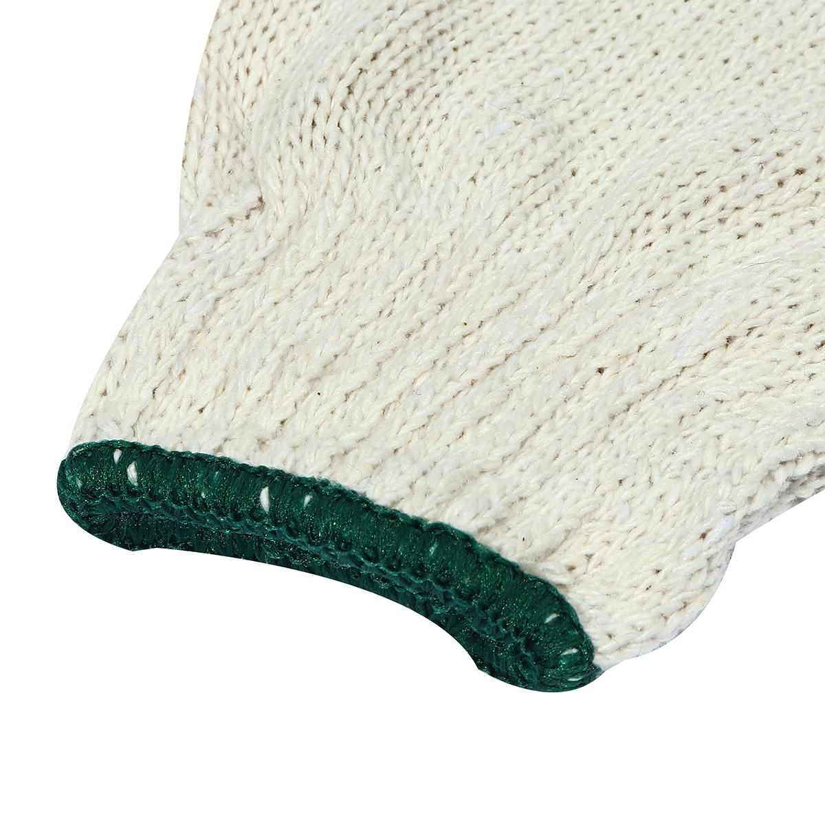 KT-N ถุงมือผ้า ถุงมือผ้าทอ ถุงมือผ้าฝ้าย สีขาว-ขอบเขียว น้ำหนัก 500 กรัม / 5 ขีด เหมาะสำหรับใช้กับงานทั่วไป ป้องกันอาการบาดเจ็บ (บรรจุ : 1 โหล/12 คู่) (เคที-เอ็น)