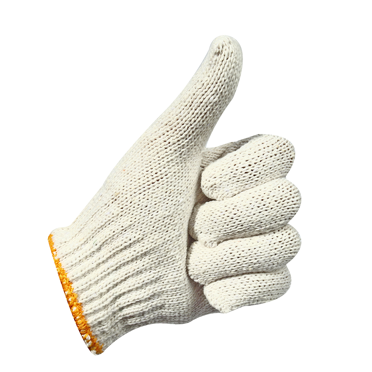 KT-N ถุงมือผ้า ถุงมือผ้าทอ ถุงมือผ้าฝ้าย สีขาว-ขอบส้ม น้ำหนัก 700 กรัม / 7 ขีด เหมาะสำหรับใช้กับงานทั่วไป ป้องกันอาการบาดเจ็บ (บรรจุ : 1 โหล/12 คู่) (เคที-เอ็น)