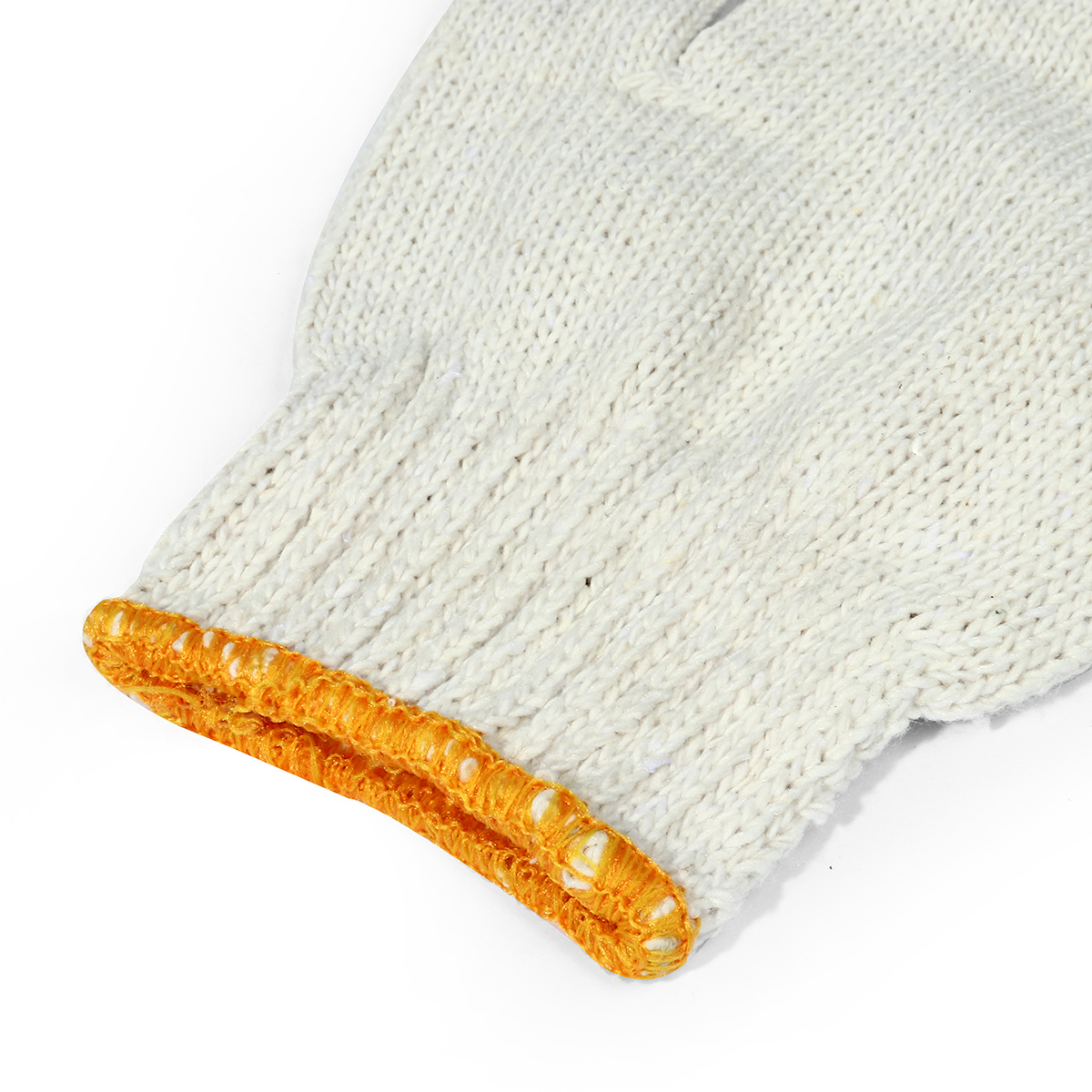 KT-N ถุงมือผ้า ถุงมือผ้าทอ ถุงมือผ้าฝ้าย สีขาว-ขอบส้ม น้ำหนัก 700 กรัม / 7 ขีด เหมาะสำหรับใช้กับงานทั่วไป ป้องกันอาการบาดเจ็บ (บรรจุ : 1 โหล/12 คู่) (เคที-เอ็น)