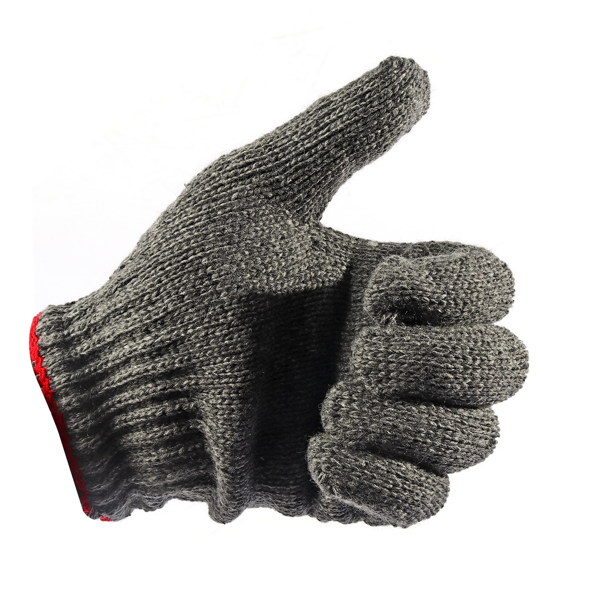 KT-N ถุงมือผ้า ถุงมือผ้าทอ ถุงมือผ้าฝ้าย สีเทา-ขอบแดง ไร้ตะเข็บ 700 กรัม (7 ขีด) เหมาะสำหรับใช้กับงานทั่วไป ป้องกันอาการบาดเจ็บ บรรจุ 12 คู่ (เคที-เอ็น)