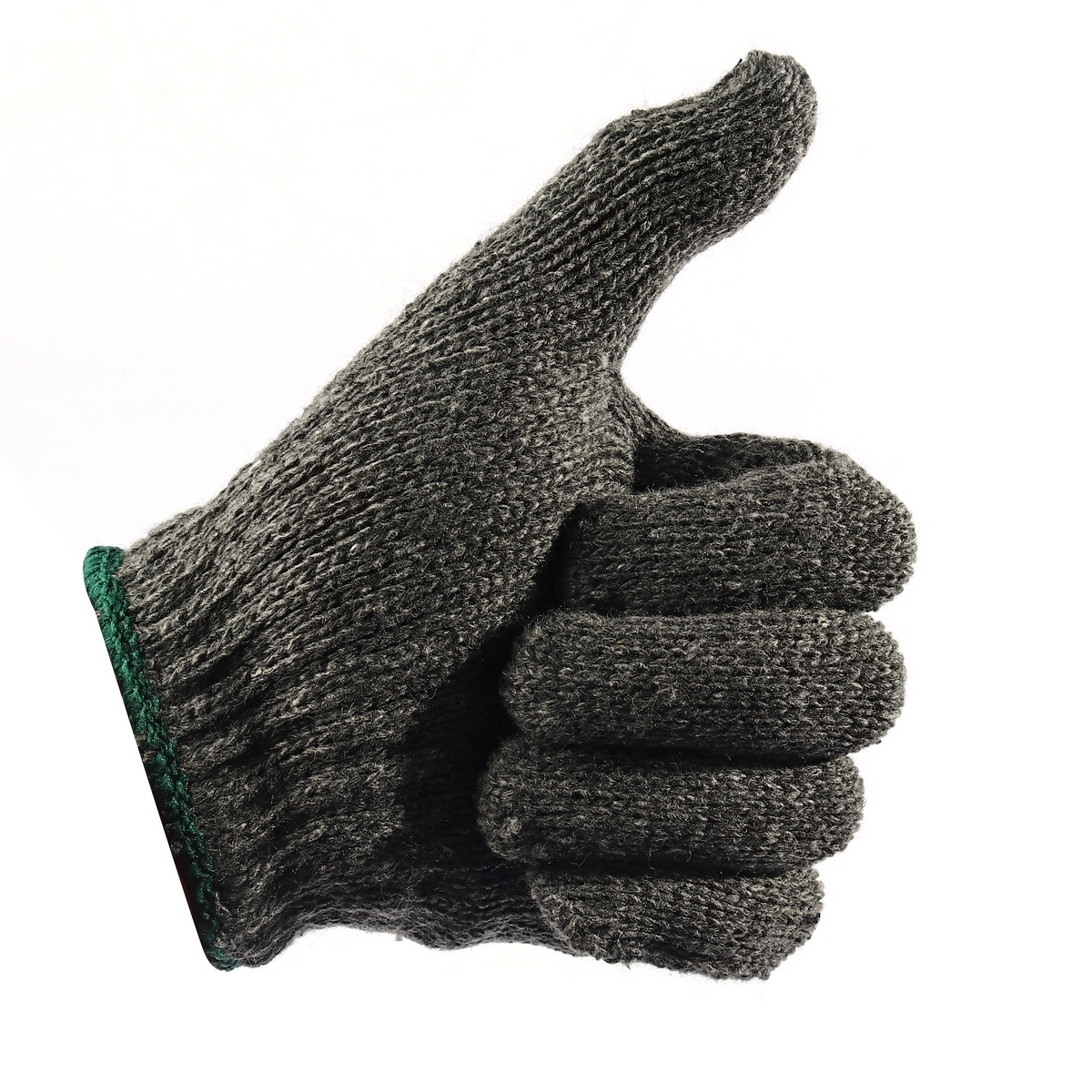 KT-N ถุงมือผ้า ถุงมือผ้าทอ ถุงมือผ้าฝ้าย สีเทา-ขอบเขียว ไร้ตะเข็บ 500 กรัม (5 ขีด) เหมาะสำหรับใช้กับงานทั่วไป ป้องกันอาการบาดเจ็บ บรรจุ 12 คู่ (เคที-เอ็น)