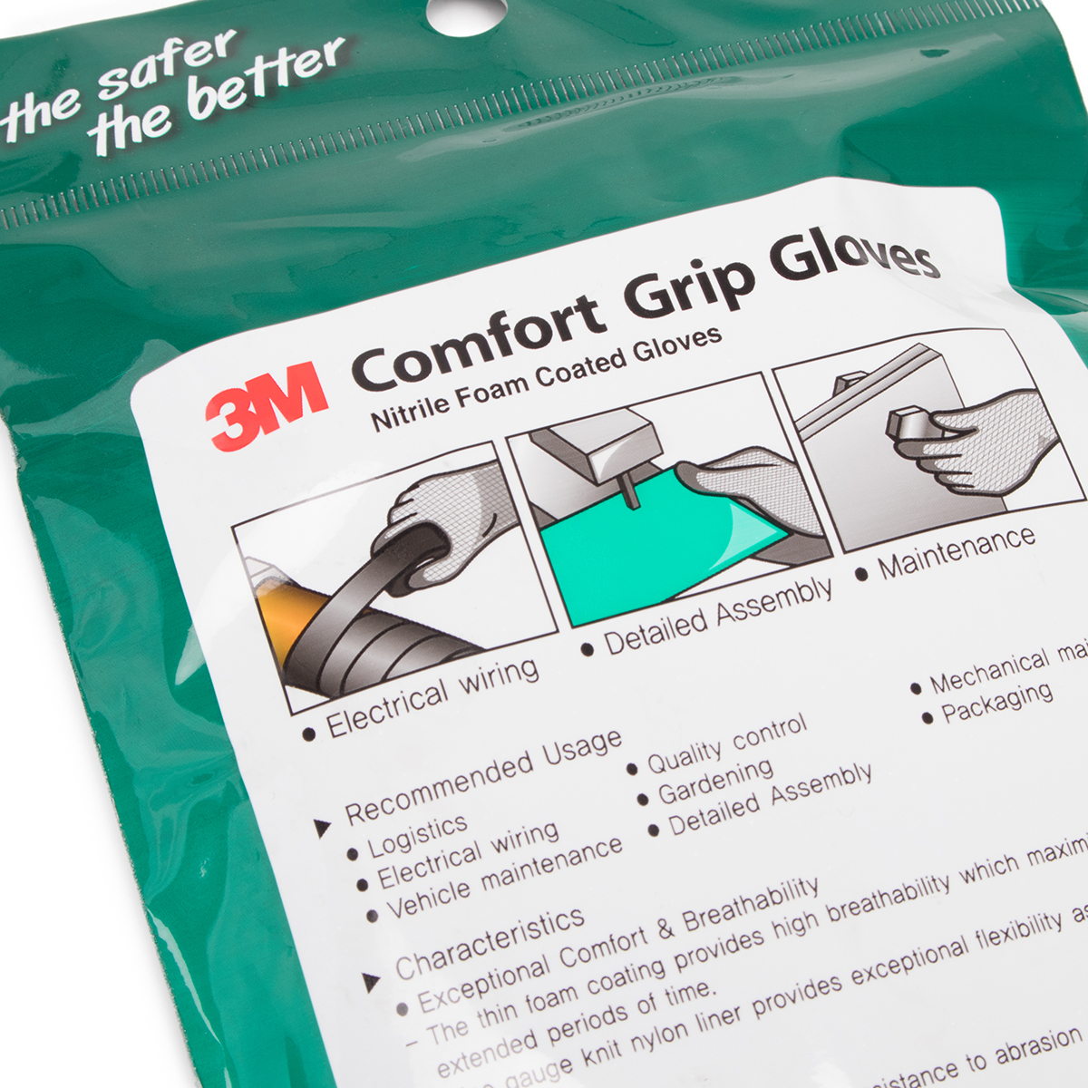 3M ถุงมือไนลอนอเนกประสงค์ ไซส์ L สีเทา ผลิตจากยาง Nitrile เคลือบด้วยโฟม Microporous ระบายอากาศได้ดี ทนทาน