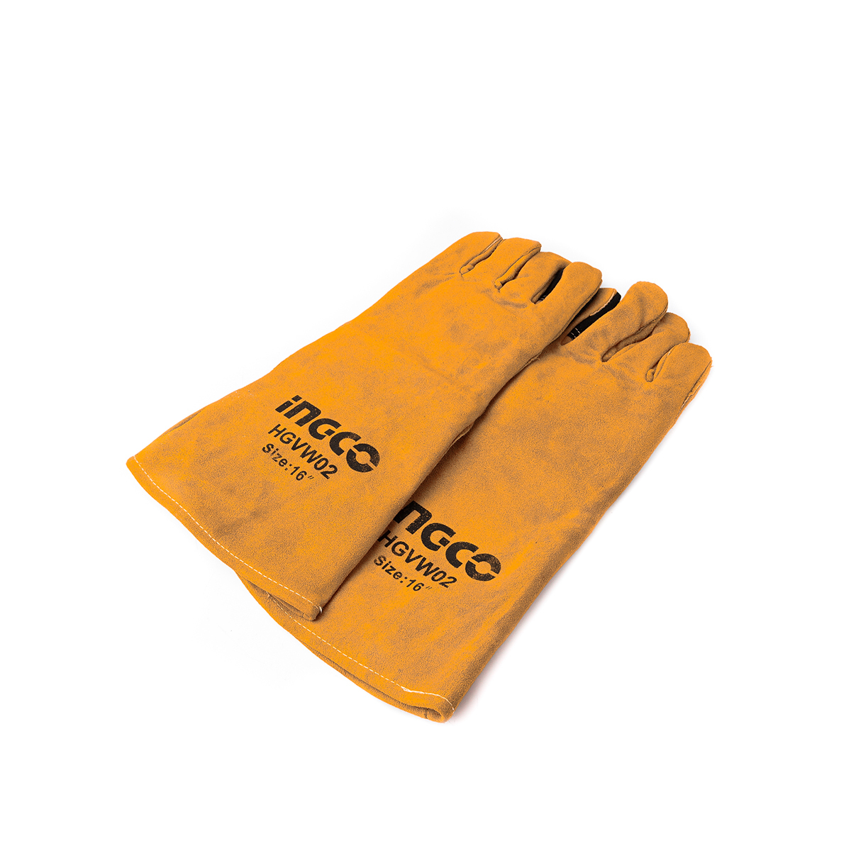 INGCO ถุงมือหนังช่างเชื่อม ความยาว 16 นิ้ว รุ่น HGVW02 เหมาะสำหรับงานเชื่อมเหล็ก (อิงโก้)