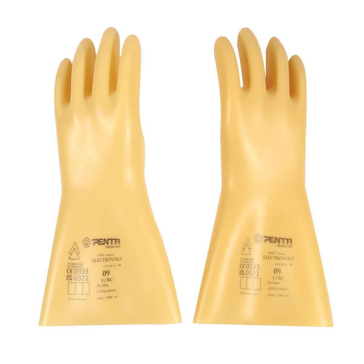 MAXSAFE REGELTEX ถุงมือยางกันไฟฟ้า รุ่น GEL10000V ป้องกันไฟฟ้าแรงสูงระดับ 00 กันกระแสไฟฟ้า 7,500 - 10,000 โวลต์ ได้รับการรับรองมาตรฐาน IEC 60903, EN 60903 (แม็กซ์เซฟ)