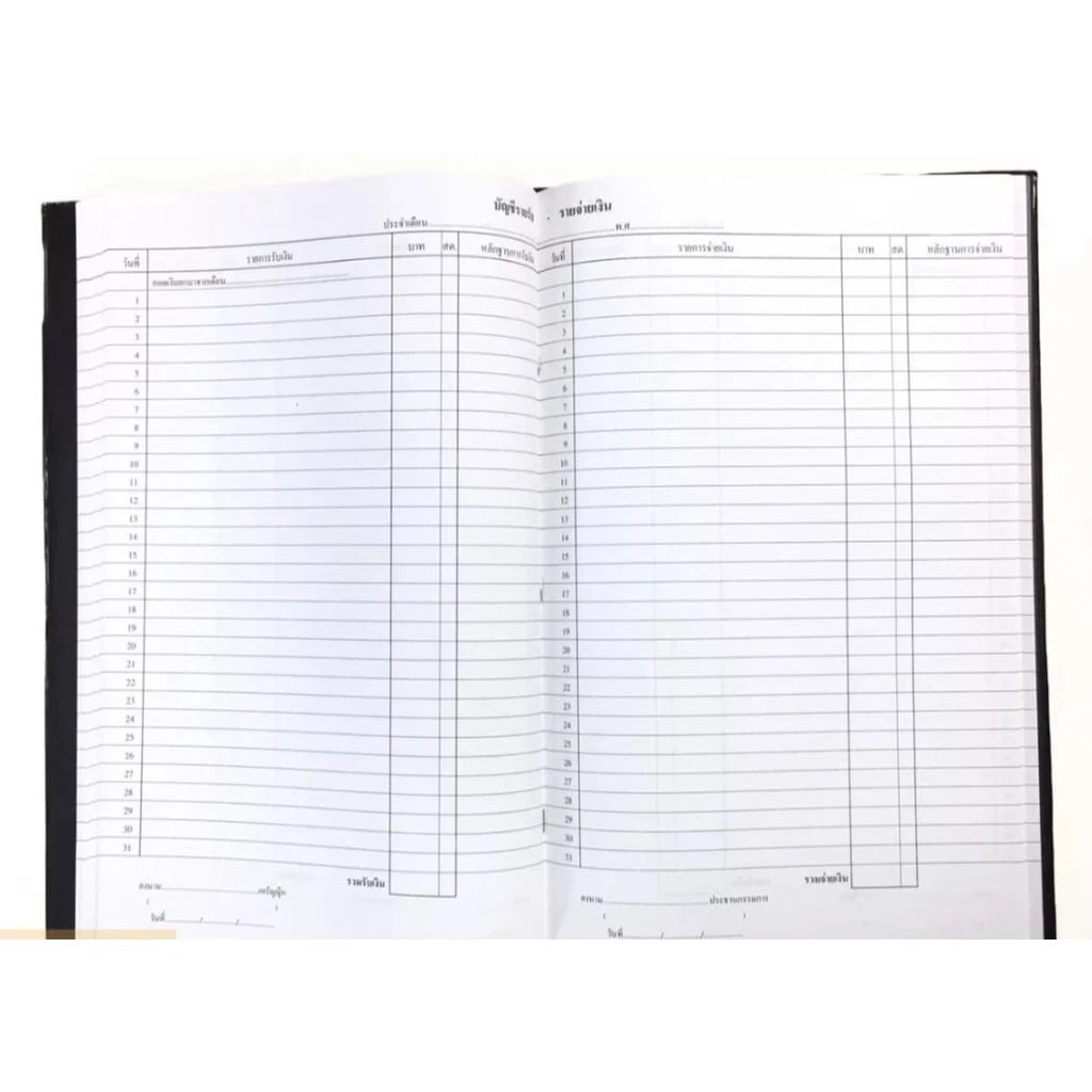 สมุดบัญชีรายรับ-รายจ่าย ปกเคลือบ สีน้ำเงิน PVC บัญชีรายรับ บัญชีรายจ่าย