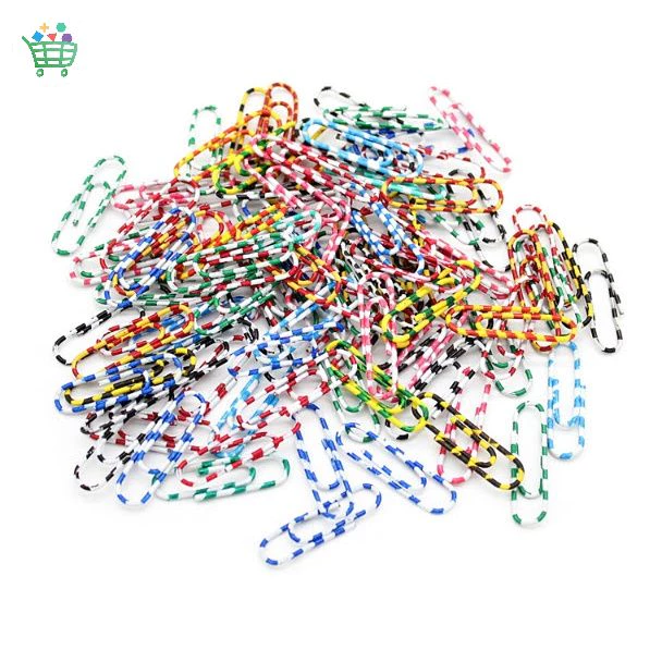 คลิปหนีบกระดาษ 300 ชิ้นในกล่อง สามารถเลือกสีได้หลากหลาย คลิปหนีบกระดาษโลหะ การจัดระเบียบเอกสาร คลิปหนีบกระดาษโลหะ