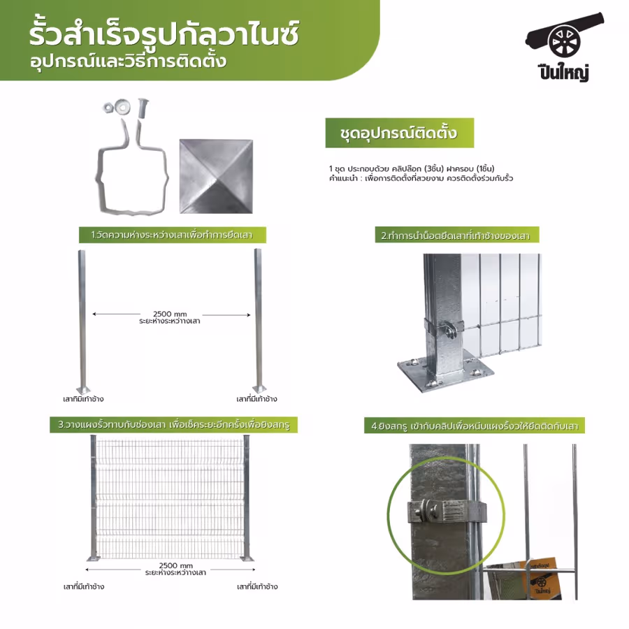 อุปกรณ์เสารั้วสำเร็จรูป – ฝาครอบปิดหัวเสา ขนาด 70x70มม. สีกัลวาไนซ์