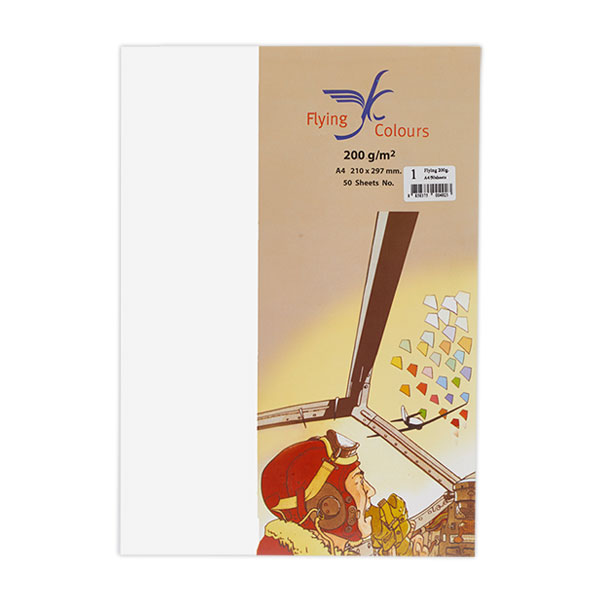 กระดาษการ์ดแข็ง A4 200g Flying 50p No.1 Snow