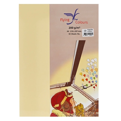 กระดาษการ์ดแข็ง A4 200g Flying 50p No.10 Yellow Flying Color Paper A4/200g 50p No.7,8,9,10 Lilac ,Blue , Green ,Yellow