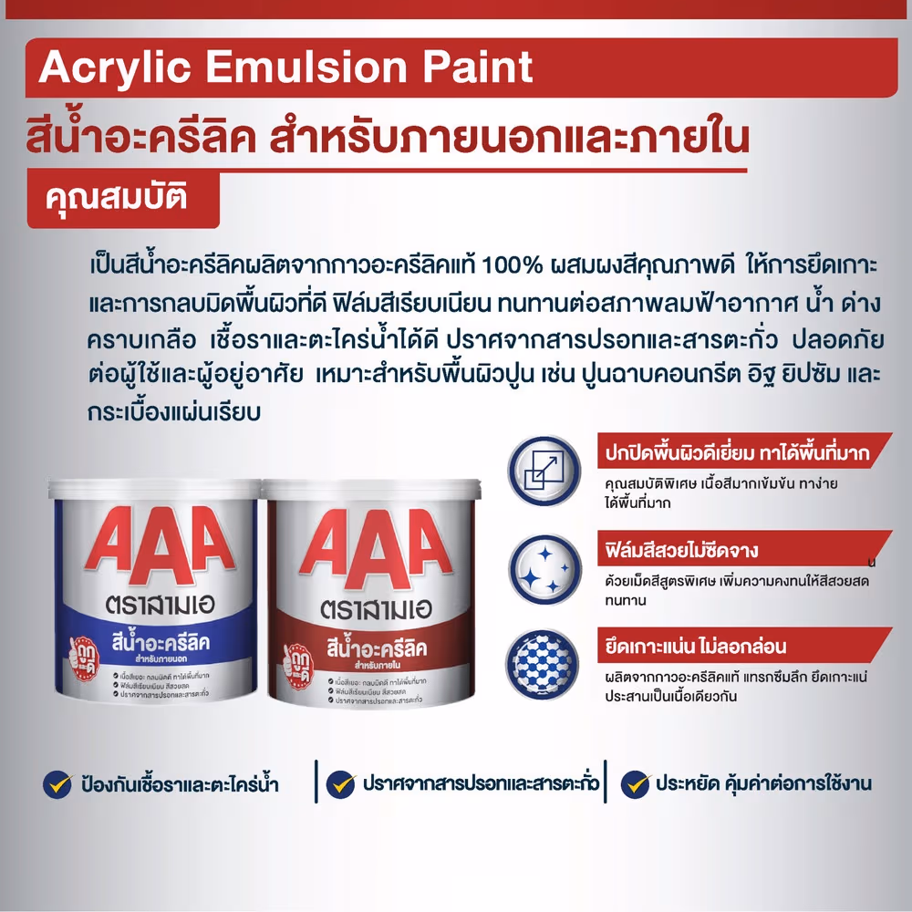 JBP สีน้ำทาภายใน AAA #60 5 กล. สีขาว