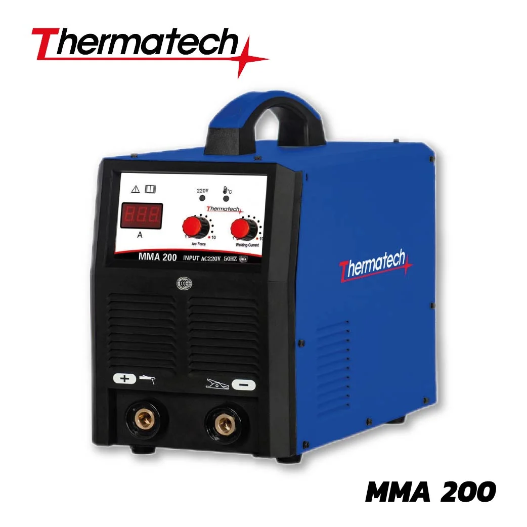 ตู้เชื่อมไฟฟ้า MMA 200 ระบบอินเวอร์เตอร์ Thermatech สำหรับไฟบ้าน 1 เฟส
