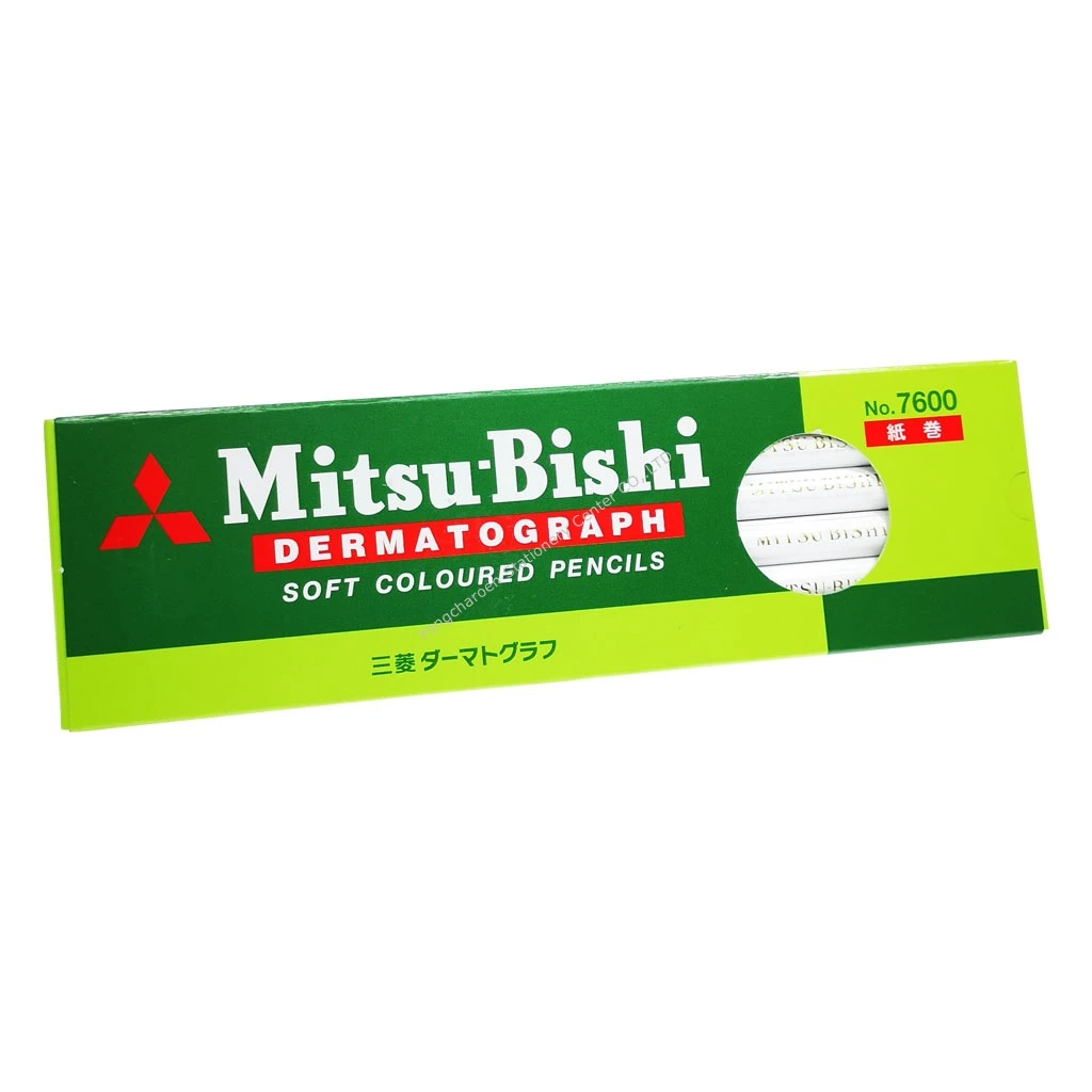 Mitsu-Bishi ดินสอเขียนกระจก สีขาว No.7600 (แพ็ค12แท่ง)