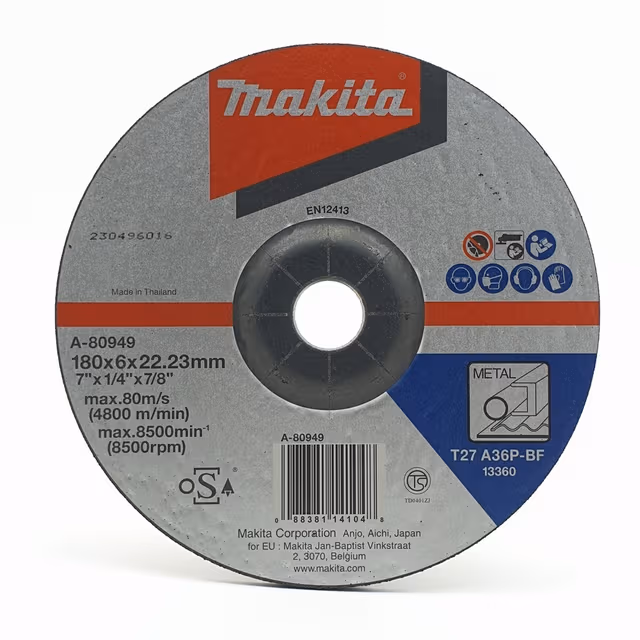 ใบเจียร์เหล็ก MAKITA D-18471 7 นิ้ว ขนาด 180x6x22.23mm A24R