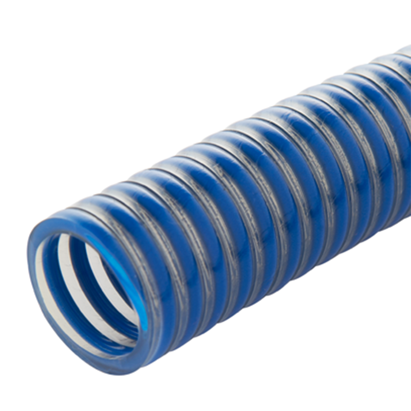 ท่อดูดพลาสติกแกนสีฟ้า ผิวเรียบ Plastic suction Hose