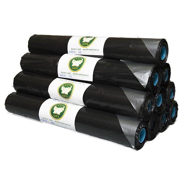 ม้วนพลาสติกคลุมดิน ดำ-เงิน