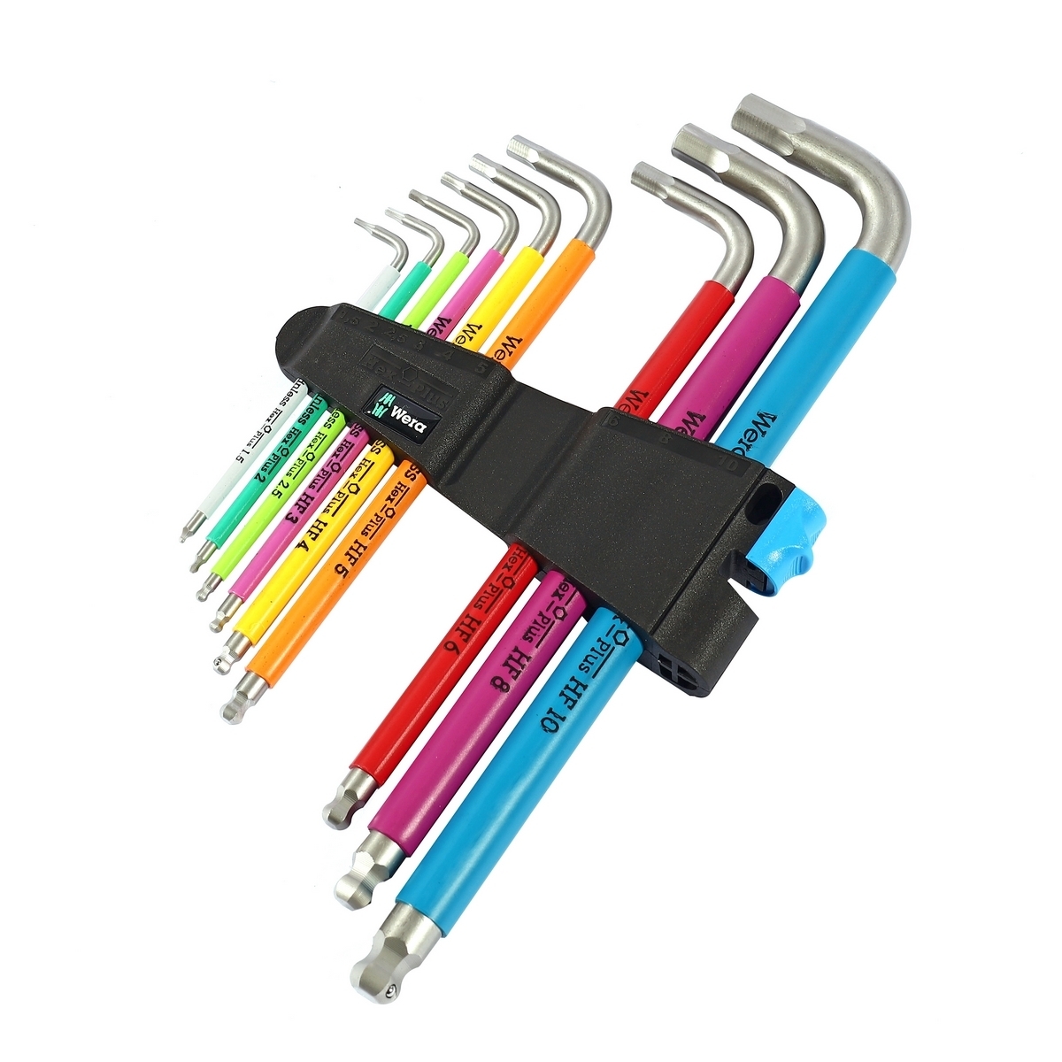WERA ชุดประแจหกเหลี่ยม 3950/9 Hex-Plus Multicolour HF Stainless 1 รหัส 05022699001 (เวร่า)