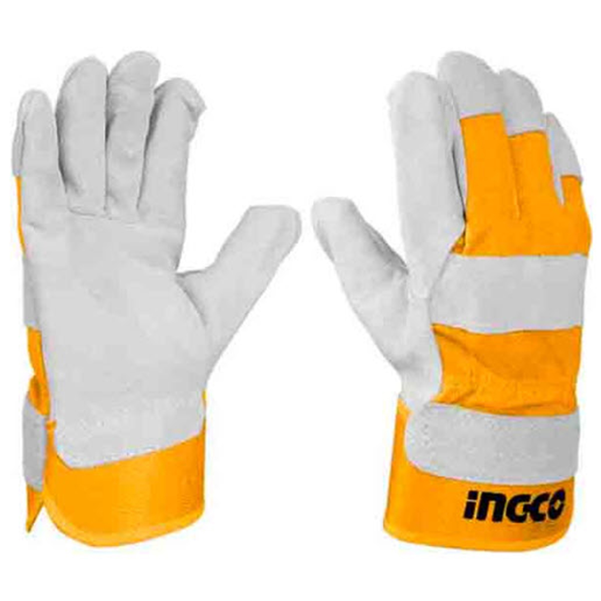 INGCO ถุงมือหนัง ถุงมือเซฟตี้ 10.5 นิ้ว รุ่น HGVC01 ยางหุ้มข้อมือ เหมาะสำหรับ งานเครื่องจักรกล, ขนย้ายอุปกรณ์ต่างๆ (อิงโก้)