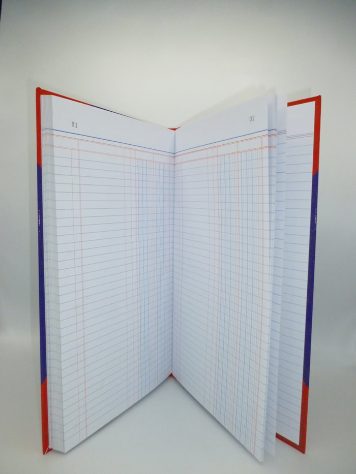 สมุดบัญชีมุมมัน รุ่น 5/100 หนา 100 แกรม 3 ช่อง เดี่ยว (100 แผ่น/เล่ม)