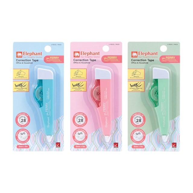 เทปลบคำผิดรุ่นเฟอร์รี่ Elephant (5mm x 5m)