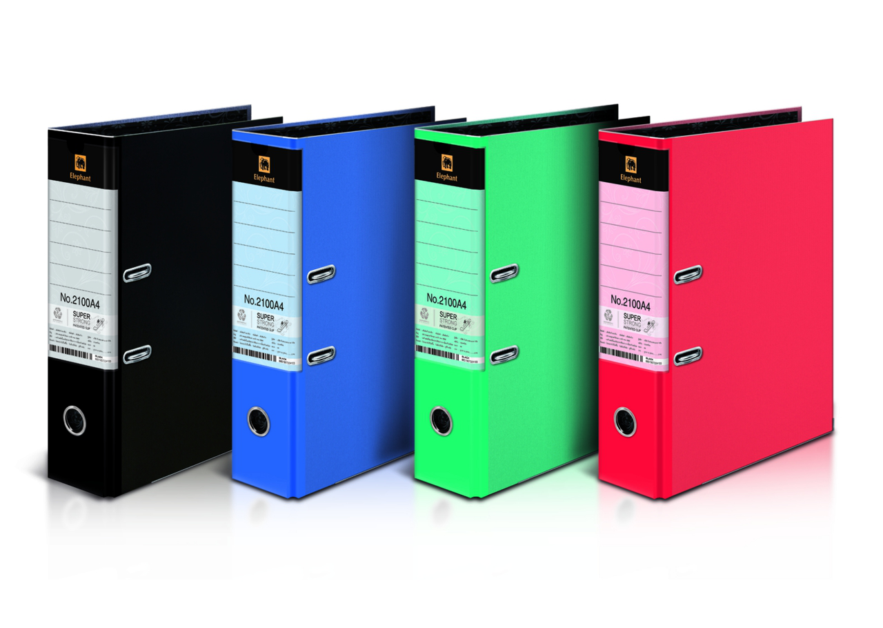 ตราช้างแฟ้มสันกว้าง 2100A4 คละสี