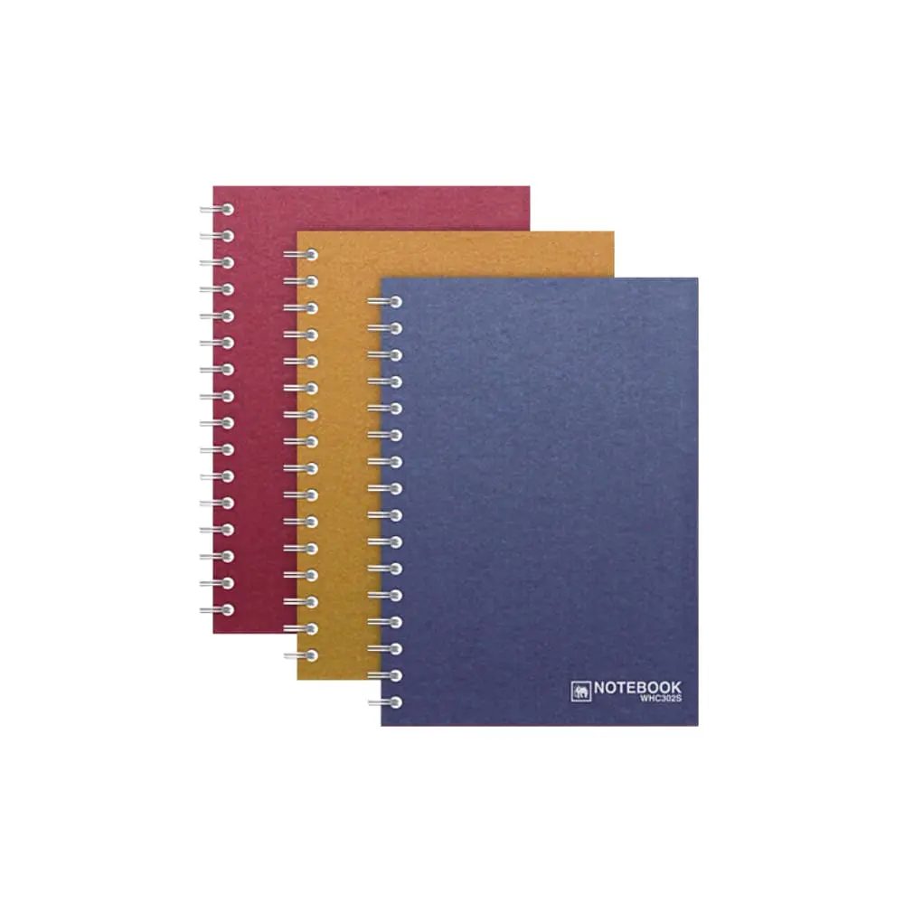 สมุดปกแข็งริมลวด ตราช้าง Satin WHC-302S A5 70 แกรม 150 แผ่น คละสี