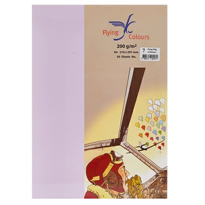 กระดาษการ์ดแข็ง A4 200g Flying 50p No.10 Yellow Flying Color Paper A4/200g 50p No.7,8,9,10 Lilac ,Blue , Green ,Yellow