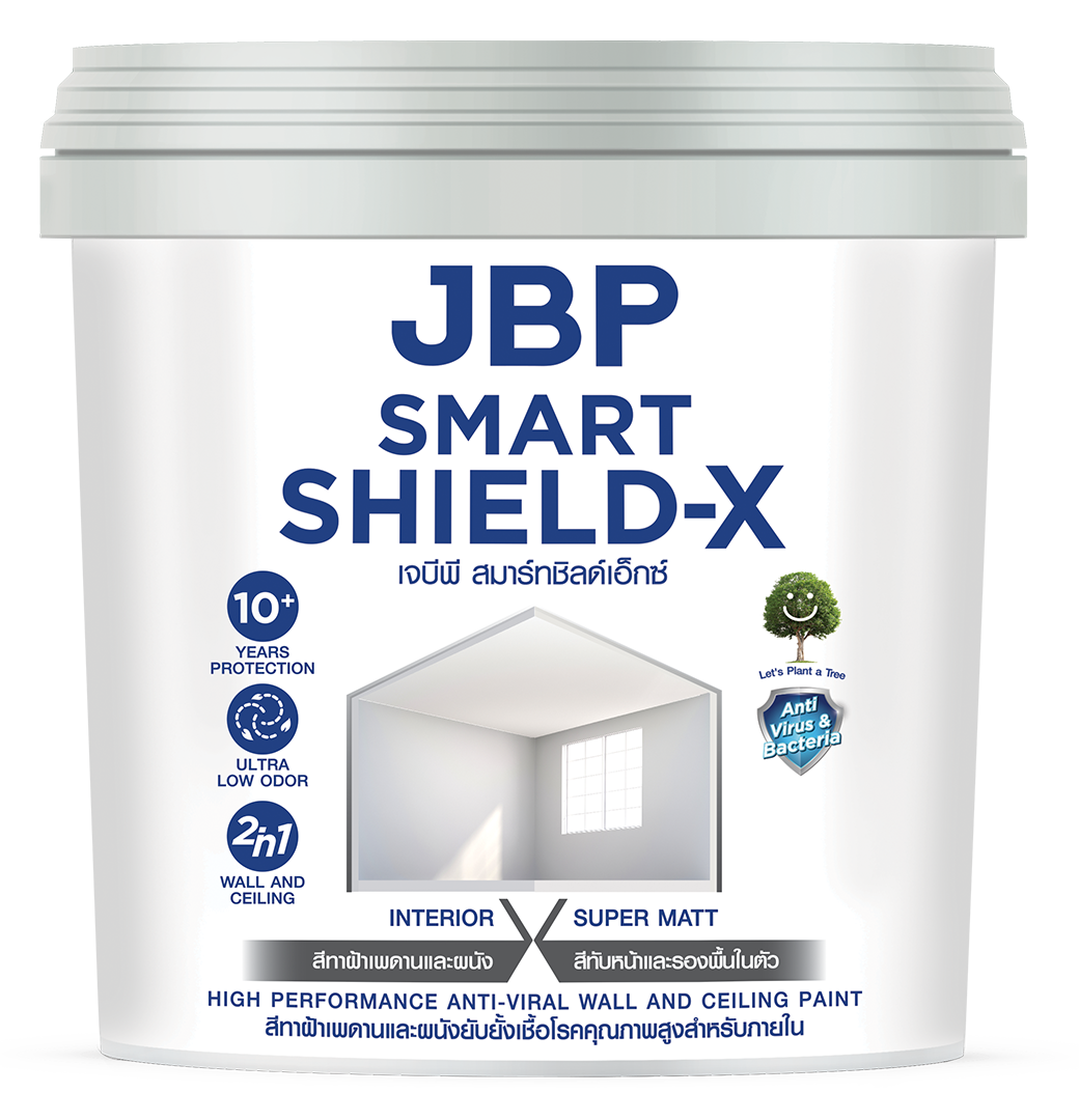 สีทาฝ้าเพดานและผนังยับยั้งเชื้อโรคคุณภาพสูง เจบีพี สมาร์ทชิลด์เอ็กซ์ สำหรับภายใน